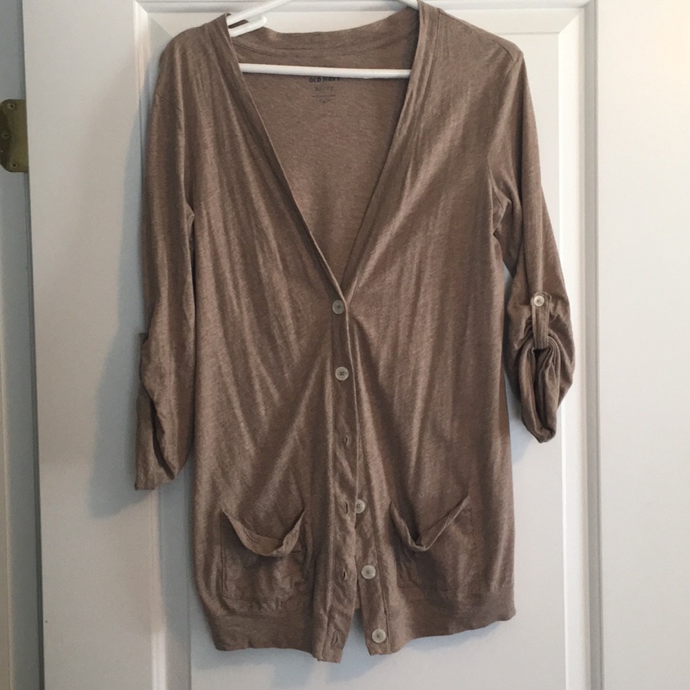 Old Navy Tan Cardigan with Buttons